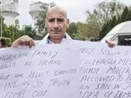 Congress MLA Irfan Hafiz Lone demanding justice for the alleged fake encounter victim in Ganderbal, during the budget session of the assembly in Jammu on Saturday. (PTI)