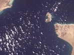 A satellite image shows Bab el-Mandeb Strait off the coast of Yemen, February 27, 2026. 