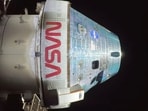 This photo provided by NASA shows the exterior of the Orion spacecraft's integrity during the Artemis II mission en route to the moon. This photo provided by NASA shows the exterior of the Orion spacecraft's integrity during the Artemis II mission en route to the moon.