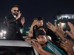 Balendra Shah, a rapper-turned-politician and the prime ministerial candidate for Rastriya Swatantra Party (RSP), greets his supporters as he celebrates after winning the election, in Damak, Jhapa district, Nepal, March 7, 2026. REUTERS/Adnan Abidi