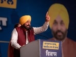 Punjab CM Bhagwant Mann addressing a rally in Moga on Saturday. (HT Photo) Punjab CM Bhagwant Mann addressing a rally in Moga on Saturday. (HT Photo)