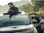 Patriot trailer: Mohanlal and Mammootty join forces in a still from the film.