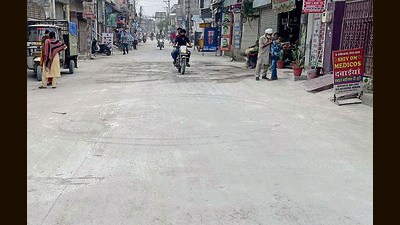 A newly constructed road under the scheme at Chandar Nagar in Ludhiana on Saturday. (HT Photo) A newly constructed road under the scheme at Chandar Nagar in Ludhiana on Saturday. (HT Photo)