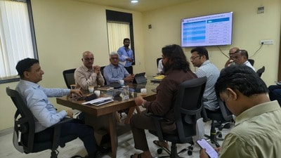 A review meeting regarding the Andra and Bhama Askhed water supply project was held in the presence of PCMC commissioner Vijay Suryawanshi on Friday. (HT) A review meeting regarding the Andra and Bhama Askhed water supply project was held in the presence of PCMC commissioner Vijay Suryawanshi on Friday. (HT)