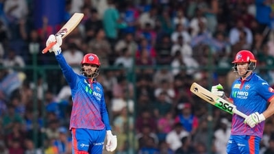 Sameer Rizvi played a fantastic knock of 90 to help the Delhi Capitals beat Mumbai Indians in Delhi. The right-handed batter smashed seven sixes and as many fours to keep Mumbai at bay. (PTI) Sameer Rizvi played a fantastic knock of 90 to help the Delhi Capitals beat Mumbai Indians in Delhi. The right-handed batter smashed seven sixes and as many fours to keep Mumbai at bay. (PTI)
