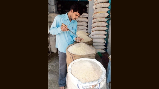 The basmati exports to West Asia have fallen by nearly 50% due to the ongoing conflict, exporters said on Saturday. India exports around 5 lakh tonnes of basmati to the region every month, and approximately 40% of this comes from Punjab, according to Bal Krishan Garg, president of the Basmati Millers and Exporters Association. (AFP File)