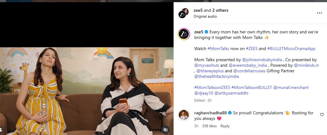 భార్య పరిణీతి చోప్రా మామ్ టాక్స్ షోపై భర్త రాఘవ్ చద్ధా కామెంట్ భార్య పరిణీతి చోప్రా మామ్ టాక్స్ షోపై భర్త రాఘవ్ చద్ధా కామెంట్