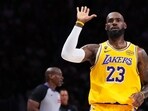 LeBron James #23 of the Los Angeles Lakers pictured.