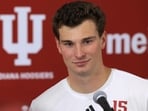 Fernando Mendoza #15 of the Indiana Hoosiers speaks to the media during the 2026 IU Pro Day Fernando Mendoza #15 of the Indiana Hoosiers speaks to the media during the 2026 IU Pro Day