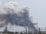Fresh aerial strike hits Bahrain refinery on Sunday. Photo shows smoke ollowing a strike on the Bapco Oil Refinery, amid the US-Israeli war with Iran, on Sitra Island Bahrain, March 9, 2026. 