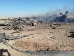 This handout photo provided by Iran's IRCG official website Sepah News on April 5, 2026, reportedly shows the wreckage and remains of targeted and crashed US aircraft.