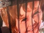 A banner with notes from hundreds of well-wishers for Nancy Guthrie in Tucson, Arizona.