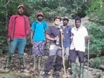 Sharanya (centre) arrived alone from Kerala on Thursday and was staying at a homestay in Kakkabbe village, about 10 km from Napoklu. Seen here in photo with her rescuers.