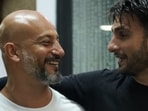 Vikas Nowlakha during the shoot of Dhurandhar, with director Aditya Dhar and Ranveer Singh.