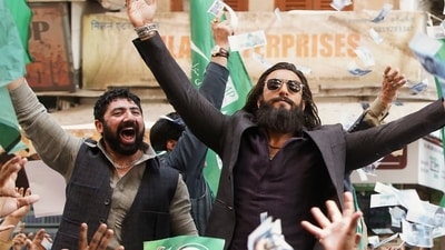 Ranveer Singh in a still from Dhurandhar The Revenge. Ranveer Singh in a still from Dhurandhar The Revenge.