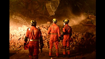 Rescue operation underway after a cold storage facility collapsed at Phaphamau area, in Prayagraj district (File) Rescue operation underway after a cold storage facility collapsed at Phaphamau area, in Prayagraj district (File)