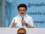 DMK President and Tamil Nadu Chief Minister MK Stalin speaks during the release of the party manifesto for the upcoming Assembly elections, at Anna Arivalayam party headquarters in Chennai 