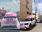 A text overlay on the video reads, “Our Laxmi has arrived”.