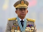FILE PHOTO: Myanmar's junta chief Senior General Min Aung Hlaing presides over an army parade on Armed Forces Day in Naypyitaw, March 27, 2021. He retired last month to contest the presidential election (REUTERS)