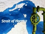 A map showing the Strait of Hormuz and a 3D printed oil pipeline are seen in this illustration.