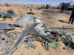 An image released on April 5, 2026, and obtained from social media appears to show wreckage of an American aircraft and a helicopter rotor in Isfahan, Iran.