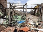 A damaged building of the Shahid Beheshti University is pictured following a strike, in Tehran.