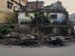 The encroached police land near the Ludhiana railway station. (HT Photo)