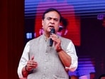 Assam chief minister Himanta Biswa Sarma addresses a public rally 