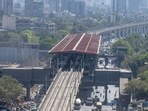 iMumbai, India - February 27, 2026: The ongoing road works outside the Metro 9 stations will be an impediment for commuters taking the route when it becomes operational in Mumbai, India, on Friday, February 27, 2025. (Photo by Satish Bate/ Hindustan Times) (Hindustan Times)