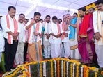 బాసర ఆలయ విస్తరణ అభివృద్ధి పనులకు భూమి పూజ