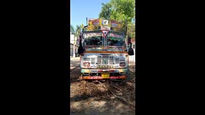 The truck, allegedly being driven rashly and on the wrong side of the road, collided with Arun’s motorcycle. (HT Photo)