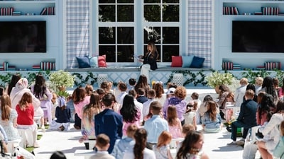 Melania Trump speaks with children during the annual Easter Egg Roll on the South Lawn of the White House on April 6, 2026, in Washington, DC. (Photo by Kent Nishimura / AFP) (AFP) Melania Trump speaks with children during the annual Easter Egg Roll on the South Lawn of the White House on April 6, 2026, in Washington, DC. (Photo by Kent Nishimura / AFP) (AFP)