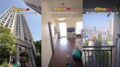 The man shared that the apartment is located in the city centre of Wuhan. (Instagram/@advikjourney) The man shared that the apartment is located in the city centre of Wuhan. (Instagram/@advikjourney)