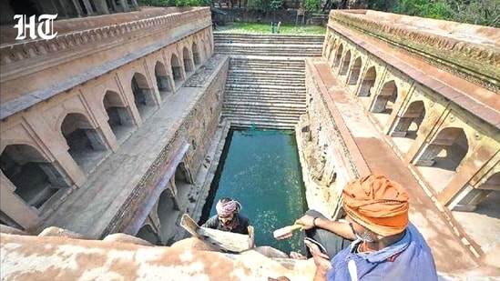 Revived by the World Monuments Fund India (WMFI), Rajaon ki Baoli in Delhi is a flagship project of the Historic Water Systems of India initiative. (HT Archive)