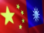 Chinese and Taiwanese flags are seen in this illustration.