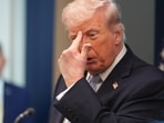 President Donald Trump speaks with reporters in the James Brady Press Briefing Room at the White House