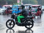 Several streets in Noida were waterlogged after heavy rain on Tuesday