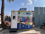 Only select customers can access the facility, which uses OTP-based login and leak detection before dispensing composite cylinders. (Parveen Kumar/HT)