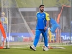 MS Dhoni during a practice session on the eve of the Indian Premier League (IPL) 2026 cricket match between Chennai Super Kings and Punjab Kings