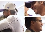 Shah Rukh Khan was seen wearing his team's jersey, which he clubbed with jeans.
Shah Rukh Khan was seen wearing his team's jersey, which he clubbed with jeans.