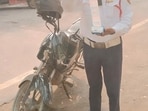 The bike was intercepted at a checkpoint and shifted to a designated yard after failing to pay fines within 90 days. (HT)