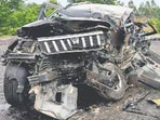 The Mahindra Bolero, in which the three suspected kidnappers were transporting the children, crashed in Bareilly on Sunday. 