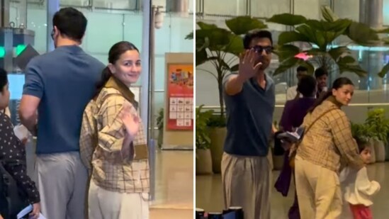 Alia Bhatt and Ranbir Kapoor balanced fashion with comfort when they appeared at the Mumbai airport on April 6, 2026. (@deepakyadav___/Instagram)