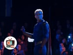 Antony Starr plays the cruel superhero Homelander on The Boys. Antony Starr plays the cruel superhero Homelander on The Boys.