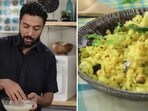 Ranveer Brar notes that poha should be washed and not soaked ahead of cooking. 