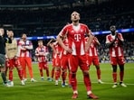 Bayern Munich's Harry Kane reacts after the match