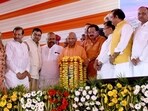 The chief minister also laid the foundation for several other development projects worth  <span class='webrupee'>₹</span>1,324 crore. (HT)