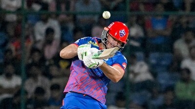 Miller came back in with 45 needed off 18, and things looking dire for DC with 6 wickets down. But this version of Miller was hungry for runs, and looked like a beast – after going off field on 12*(10), Miller hit three massive sixes and a pair of fours in his next four balls, racing away. This included a 23-run 19th over off Siraj, and suddenly DC needed 14 off the last over. (ANI Photo) Miller came back in with 45 needed off 18, and things looking dire for DC with 6 wickets down. But this version of Miller was hungry for runs, and looked like a beast – after going off field on 12*(10), Miller hit three massive sixes and a pair of fours in his next four balls, racing away. This included a 23-run 19th over off Siraj, and suddenly DC needed 14 off the last over. (ANI Photo)