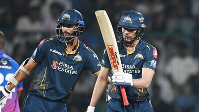 Shubman Gill and Washington Sundar both reached fifty as well over the course of a 104-run partnership. For the under-pressure Sundar, it was the first of his IPL career, and will reinstill confidence in his place at number four in the team. A couple of big overs saw GT potentially targeting 230. (Hindustan Times) Shubman Gill and Washington Sundar both reached fifty as well over the course of a 104-run partnership. For the under-pressure Sundar, it was the first of his IPL career, and will reinstill confidence in his place at number four in the team. A couple of big overs saw GT potentially targeting 230. (Hindustan Times)