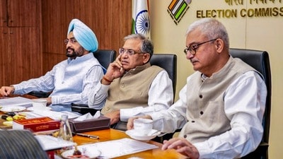 **EDS: THIRD PARTY IMAGE** In this image posted on April 1, 2026, Chief Election Commissioner Gyanesh Kumar, centre, along with Election Commissioners Dr. SS Sandhu, left, and Dr. Vivek Joshi chairs a meeting for the 282 Central Observers deployed across 126 Assembly Constituencies (ACs) in Assam, 140 ACs in Kerala, and 30 ACs in Puducherry, in the presence of Chief Electoral Officers (CEOs) of Assam, Kerala, and Puducherry, in New Delhi. (@ECISVEEP/X via PTI Photo)(PTI04_01_2026_000502B) (PTI) **EDS: THIRD PARTY IMAGE** In this image posted on April 1, 2026, Chief Election Commissioner Gyanesh Kumar, centre, along with Election Commissioners Dr. SS Sandhu, left, and Dr. Vivek Joshi chairs a meeting for the 282 Central Observers deployed across 126 Assembly Constituencies (ACs) in Assam, 140 ACs in Kerala, and 30 ACs in Puducherry, in the presence of Chief Electoral Officers (CEOs) of Assam, Kerala, and Puducherry, in New Delhi. (@ECISVEEP/X via PTI Photo)(PTI04_01_2026_000502B) (PTI)